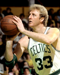 Boston Celtics Larry Bird, 1985 NBA Playoffs game 2 vs the Detroit Pistons